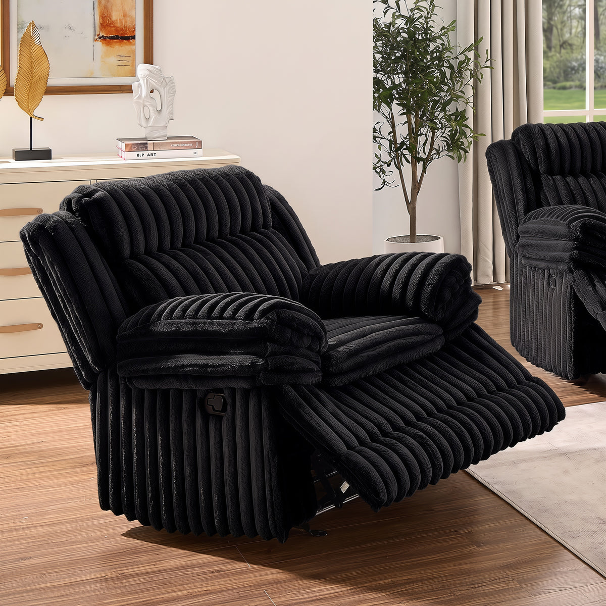 Roundhill Furniture Ardello Manual Rocker Recliner with Wide-Wale Corduroy Upholstery
