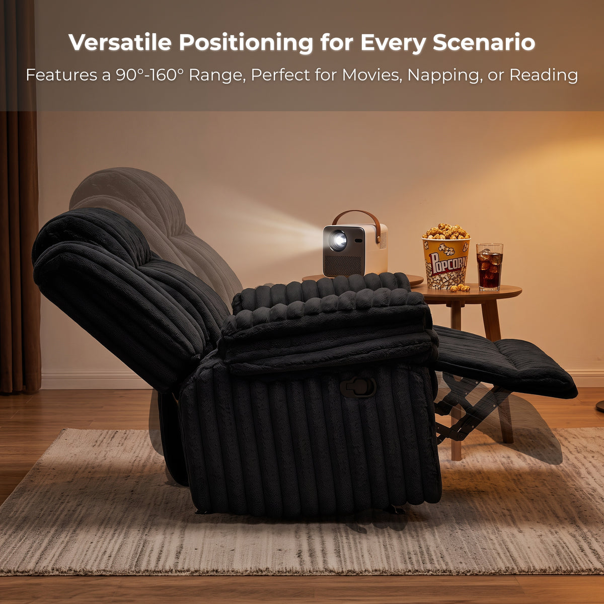 Roundhill Furniture Ardello Manual Rocker Recliner with Wide-Wale Corduroy Upholstery