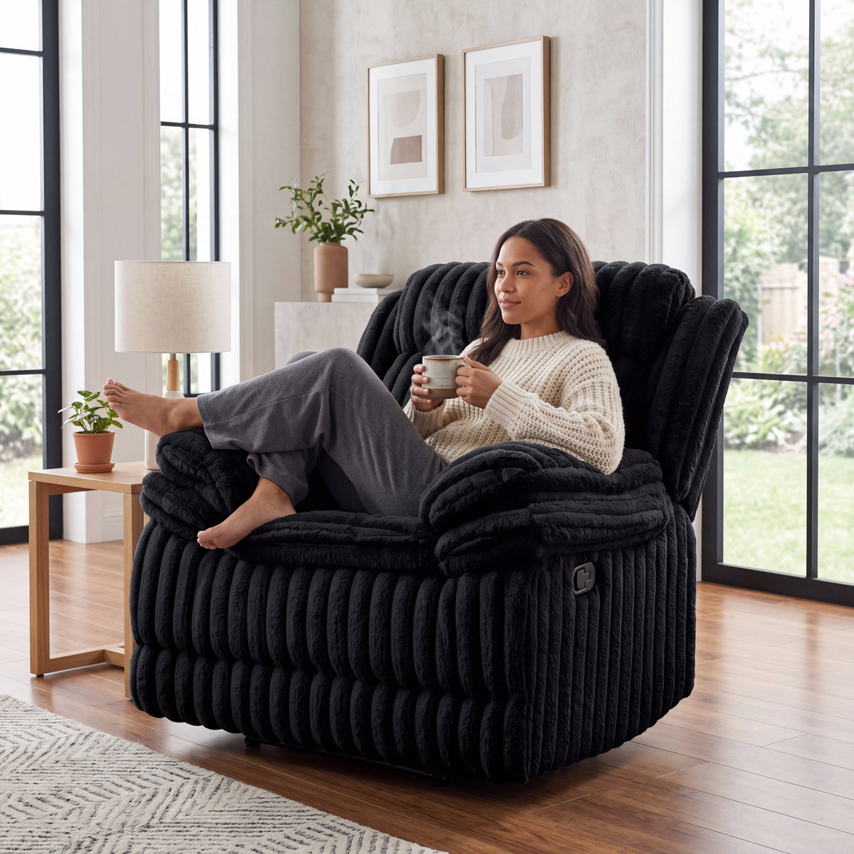 Roundhill Furniture Ardello Manual Rocker Recliner with Wide-Wale Corduroy Upholstery