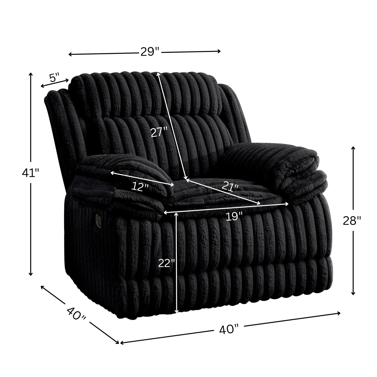 Roundhill Furniture Ardello Manual Rocker Recliner with Wide-Wale Corduroy Upholstery