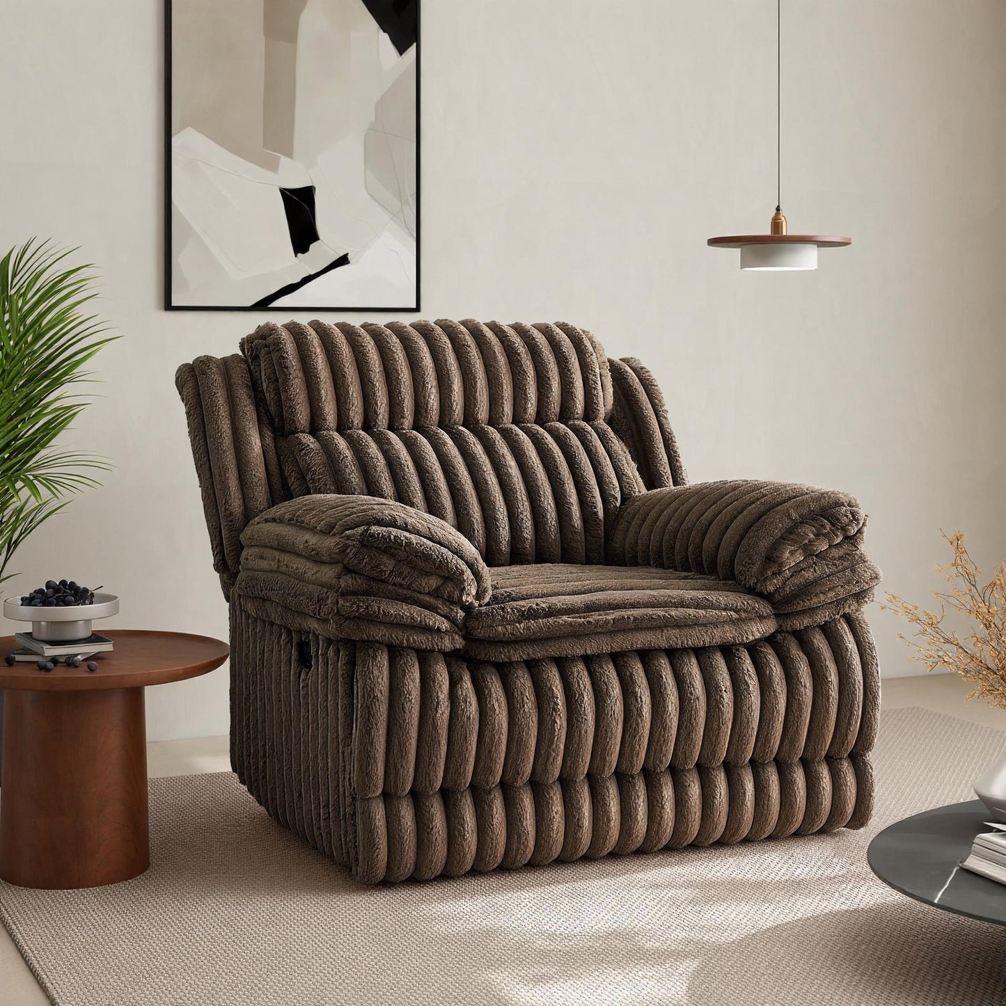 Roundhill Furniture Ardello Manual Recliner with Wide-Wale Corduroy Upholstery