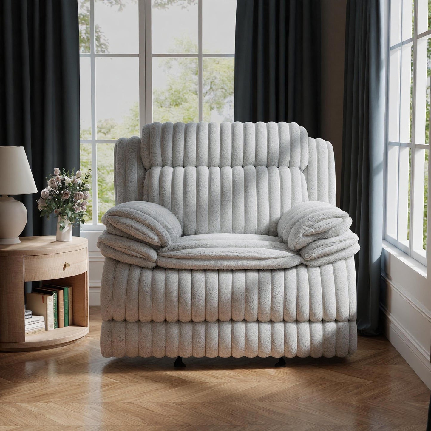 Roundhill Furniture Ardello Manual Recliner with Wide-Wale Corduroy Upholstery