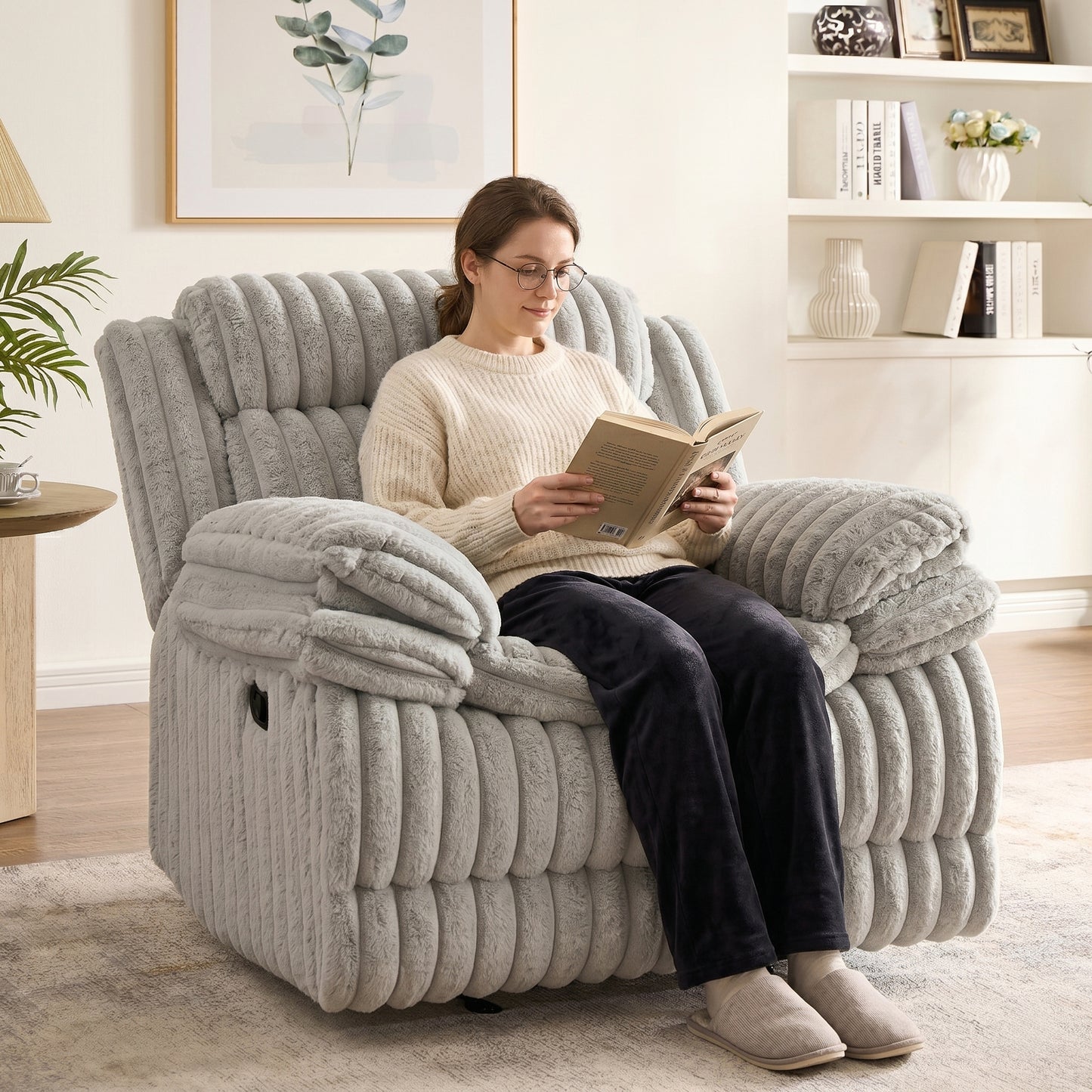 Roundhill Furniture Ardello Manual Rocker Recliner with Wide-Wale Corduroy Upholstery