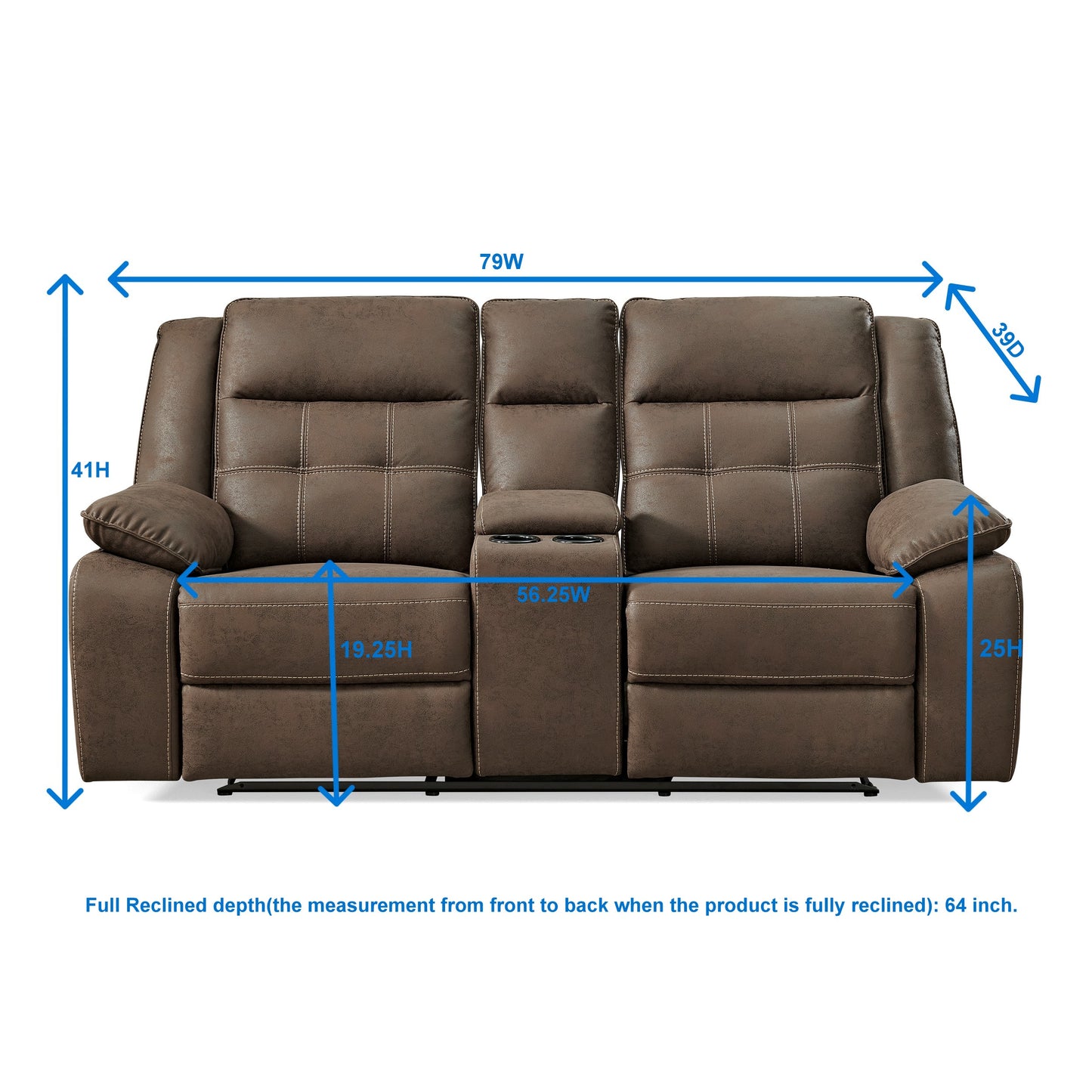 Lesley Transitional Living Room Reclining Collection, Sofa Loveseat and Recliner, Brown