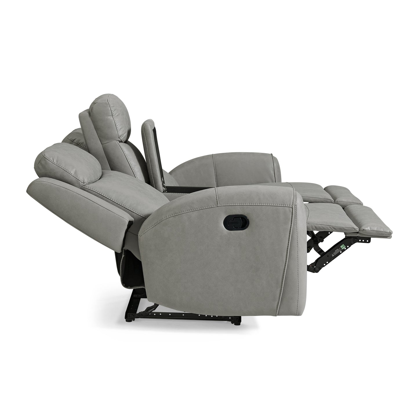 Wesley Transitional Manual Reclining Loveseat, with Cup holders, Gray