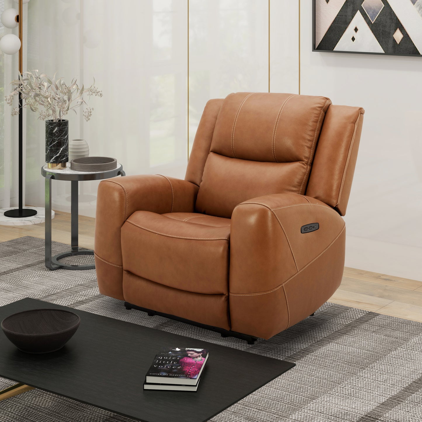 Roundhill Furniture Cozura Leather Power Recling Living Room Collection