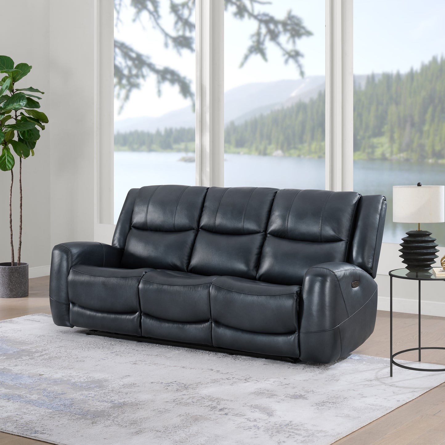 Roundhill Furniture Cozura Leather Power Dual Reclining Sofa