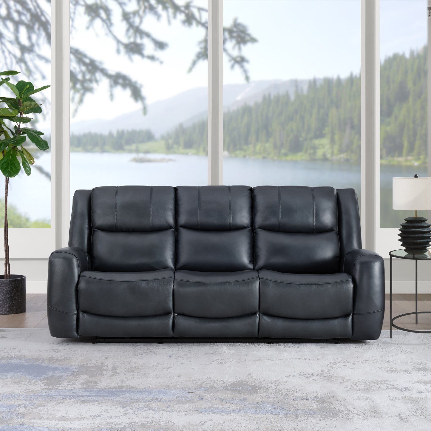 Roundhill Furniture Cozura Leather Power Dual Reclining Sofa