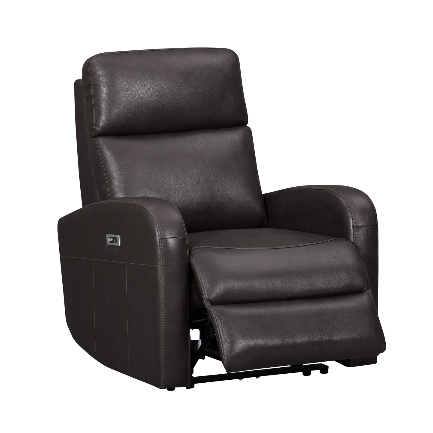 Roundhill Furniture Noah Leather Power Recliner Chair with Charging Port, One-Touch Electric Reclining Armchair