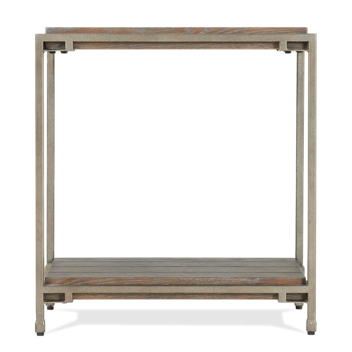 Roundhill Furniture Corbeta Metal Frame Wood Living Room Chairside Table with Shelf, Aged Graphite