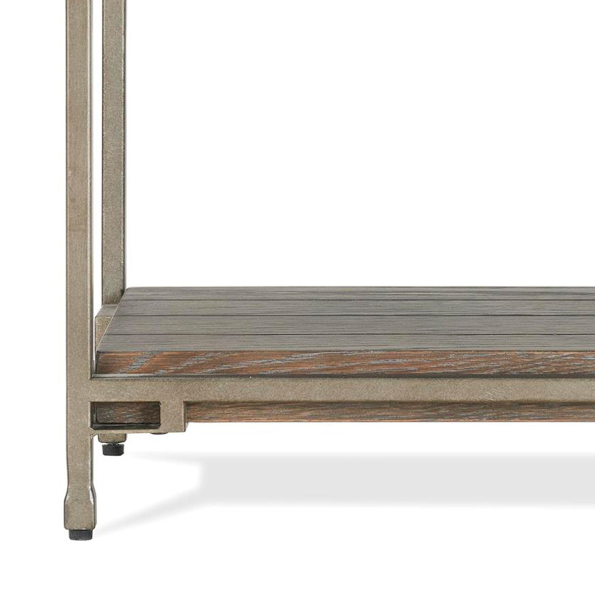 Roundhill Furniture Corbeta Metal Frame Wood Living Room Chairside Table with Shelf, Aged Graphite