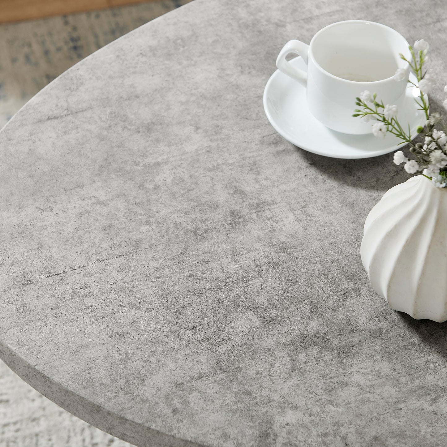 Roundhill Furniture Modern Harmony Wood Oval Coffee Table