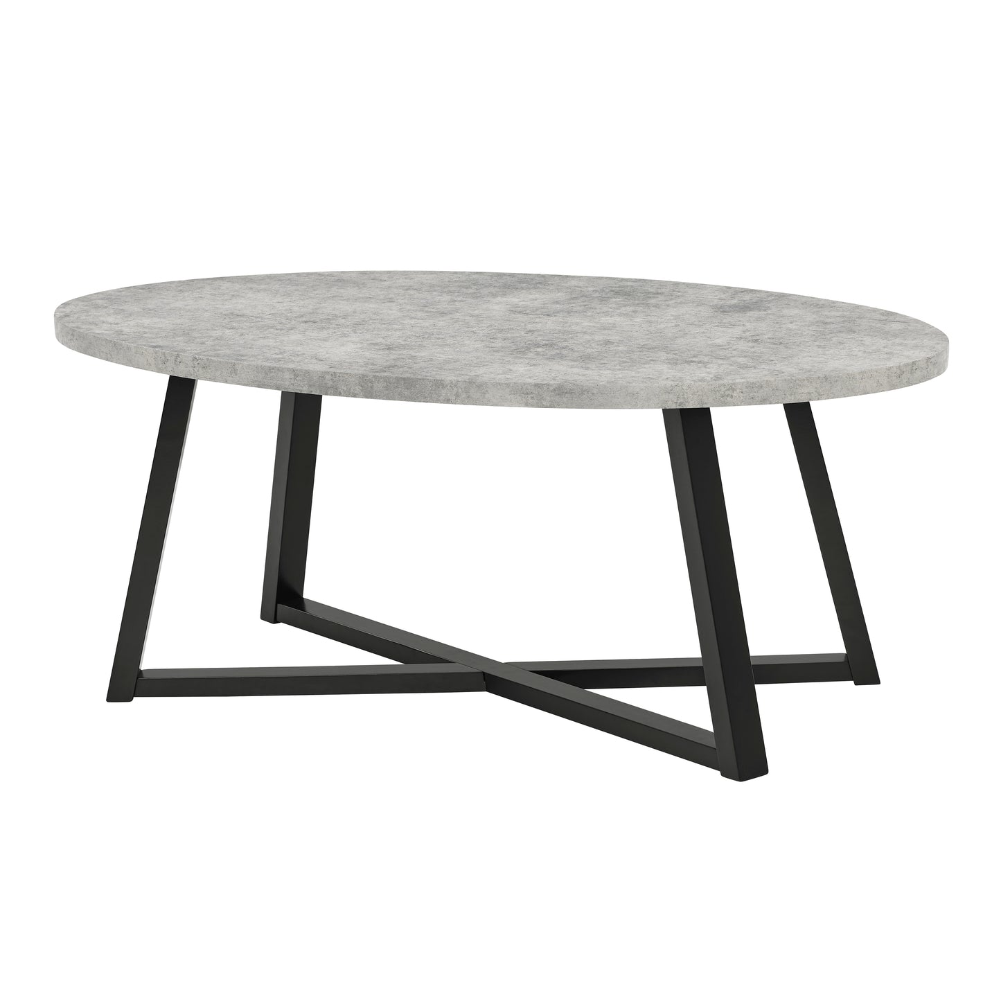 Roundhill Furniture Modern Harmony Wood Oval Coffee Table