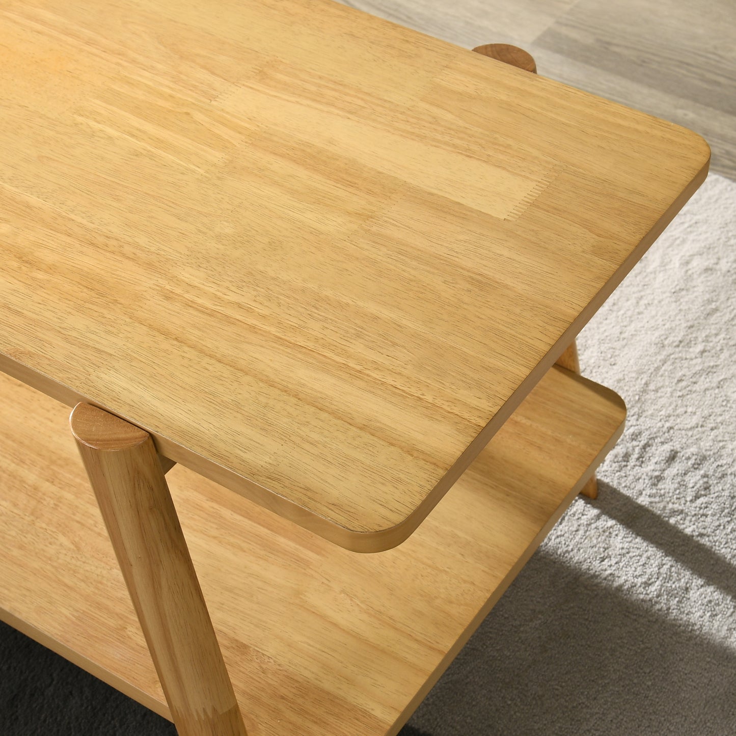 Roundhill Furniture Metz Mid-Century Modern Wood Shelf Coffee Table