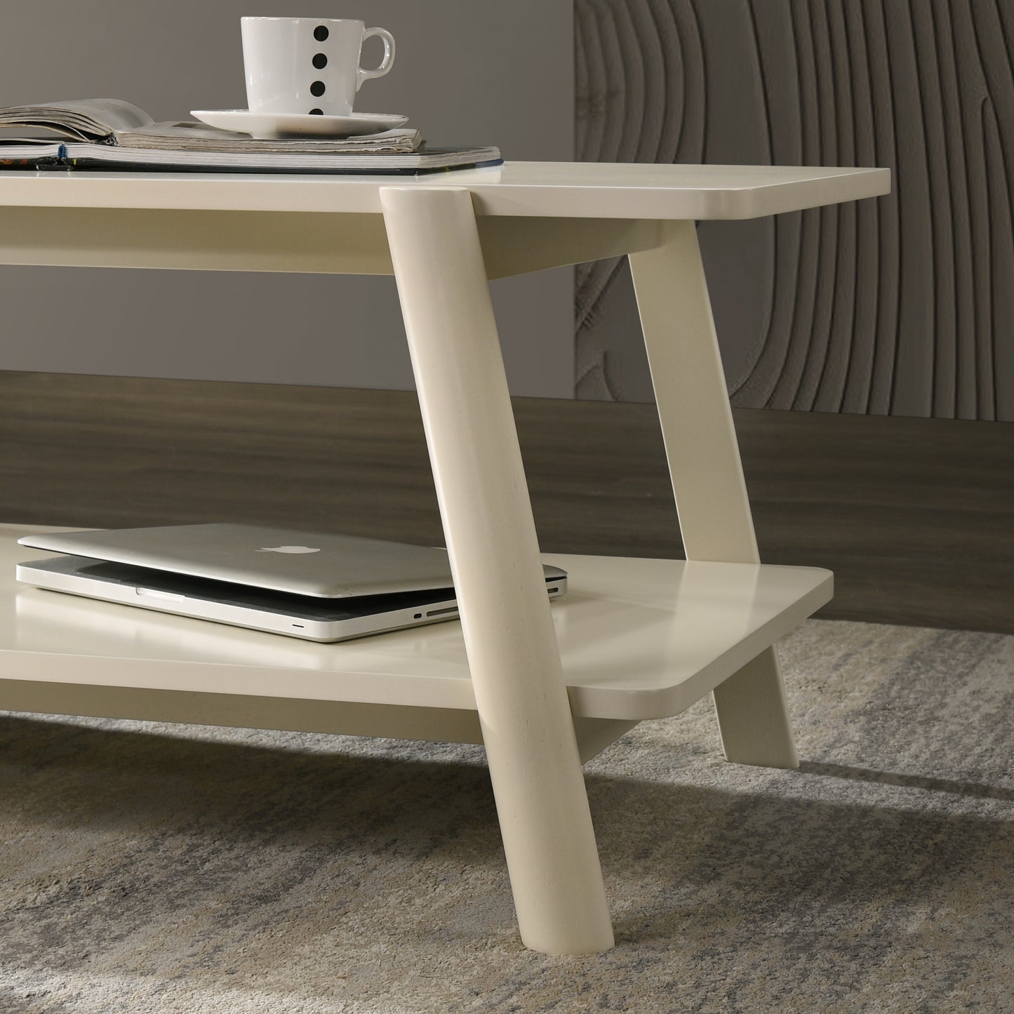 Roundhill Furniture Metz Mid-Century Modern Wood Shelf Coffee Table