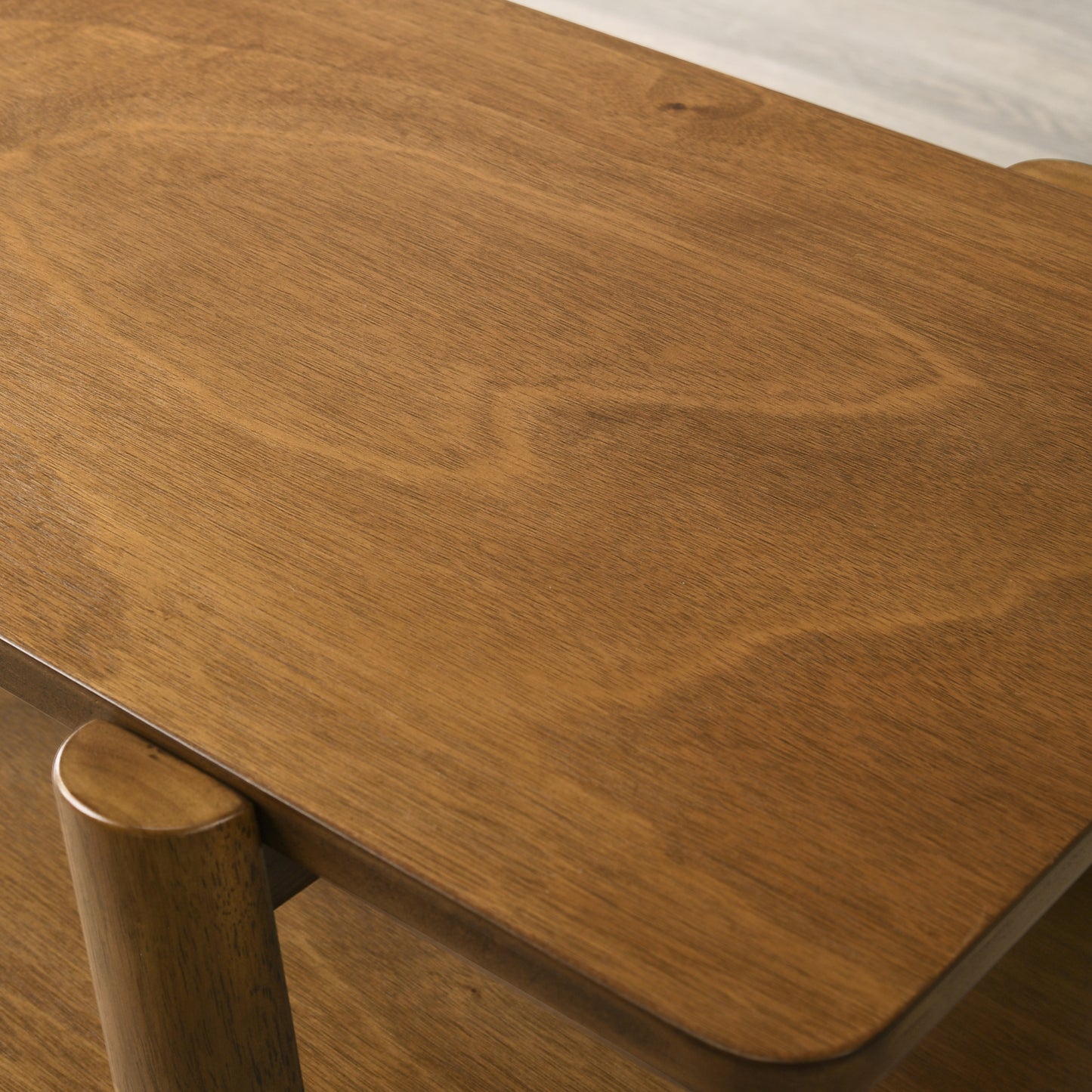 Metz Mid-Century Modern Wood Shelf Coffee Table, Walnut Finish