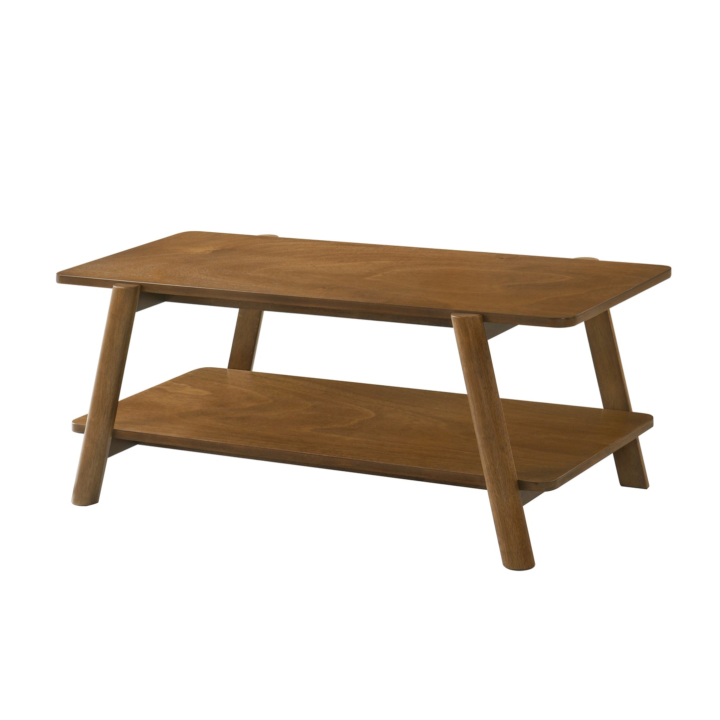Roundhill Furniture Metz Mid-Century Modern Wood Shelf Coffee Table