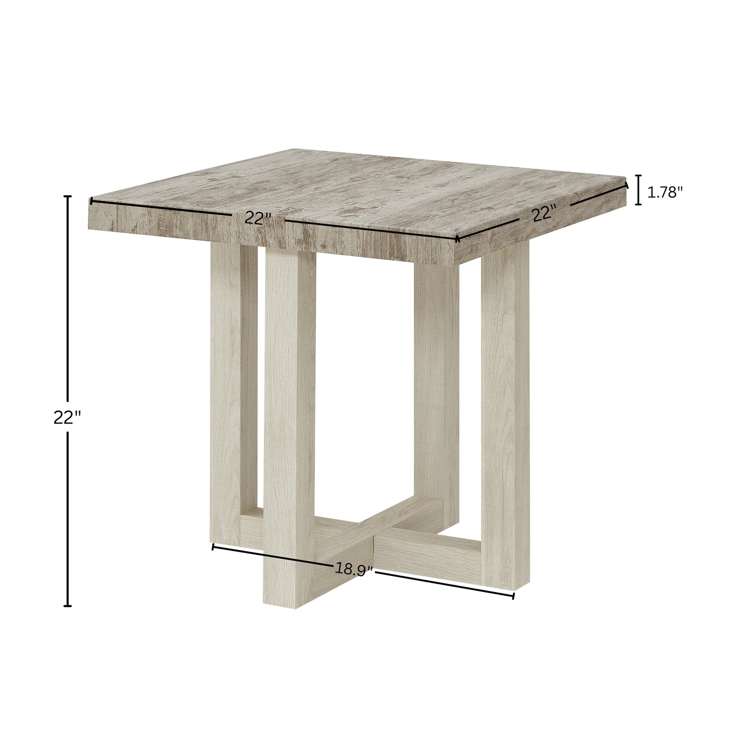 Roundhill Furniture Luno 3-Piece Coffee Table Set, Coffee Table and Two End Tables