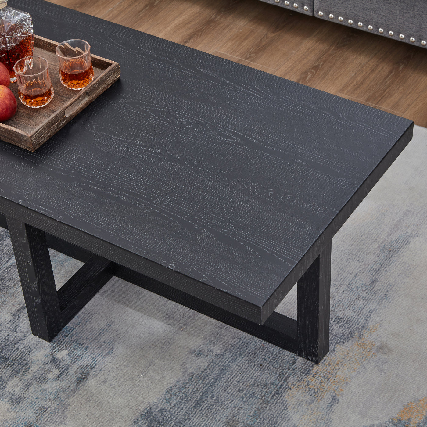 Roundhill Furniture Luno 3-Piece Coffee Table Set, Coffee Table and Two End Tables