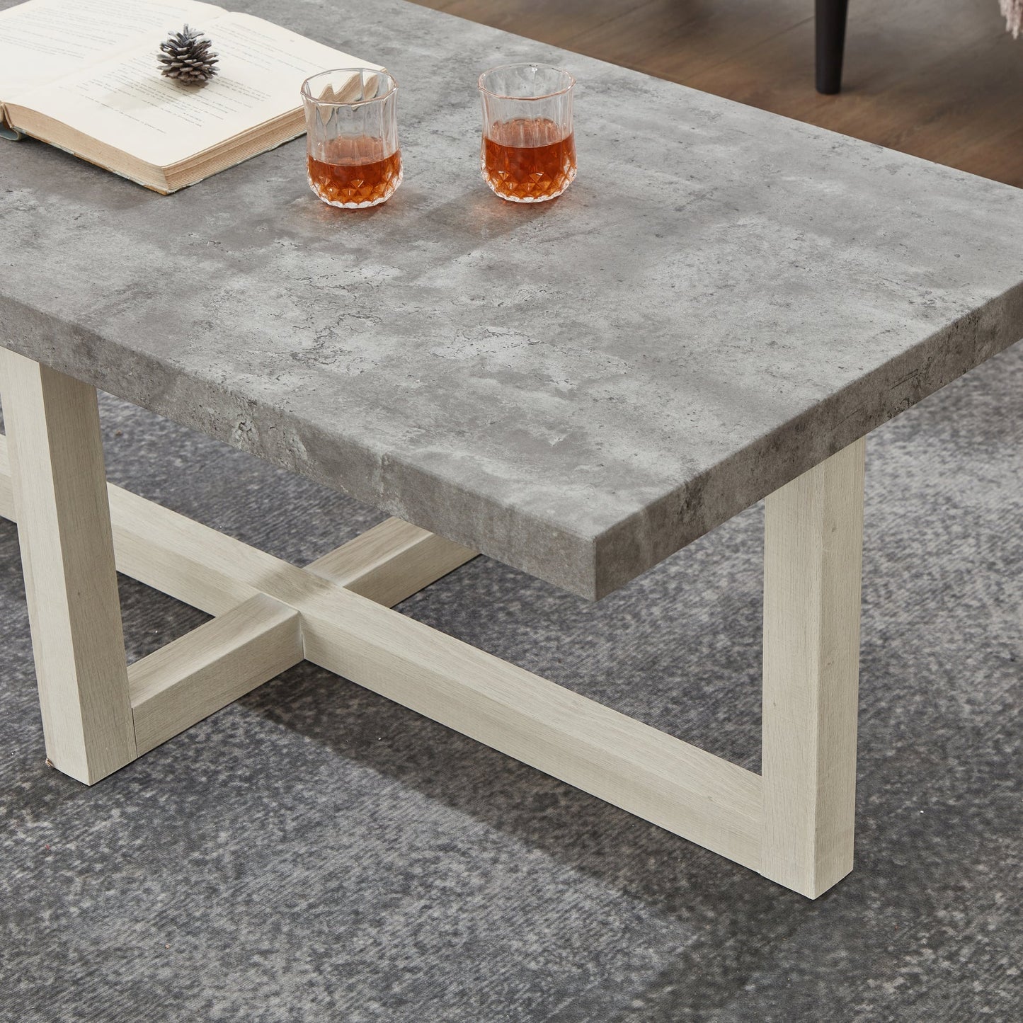 Roundhill Furniture Luno Contemporary Coffee Table