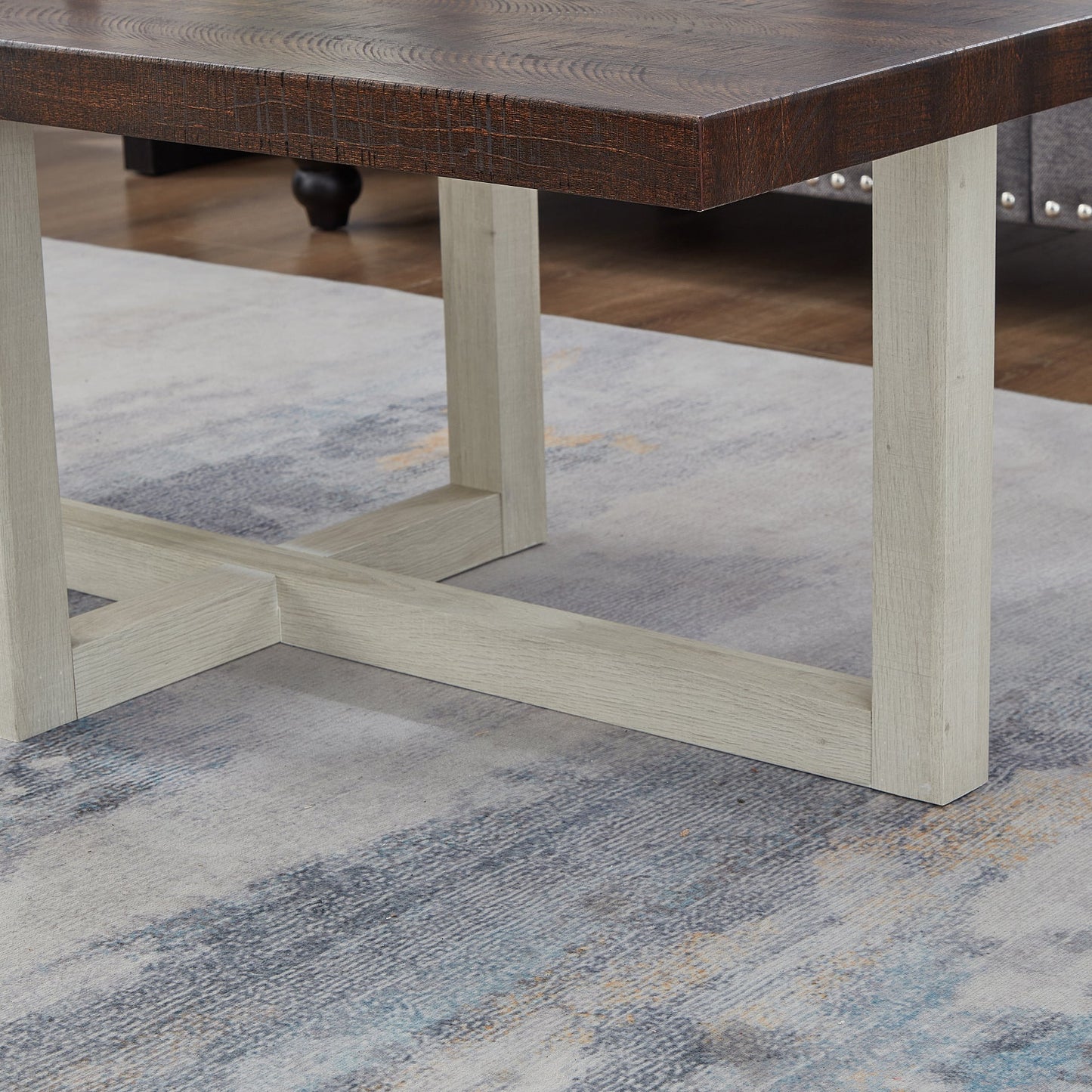 Roundhill Furniture Luno 3-Piece Coffee Table Set, Coffee Table and Two End Tables