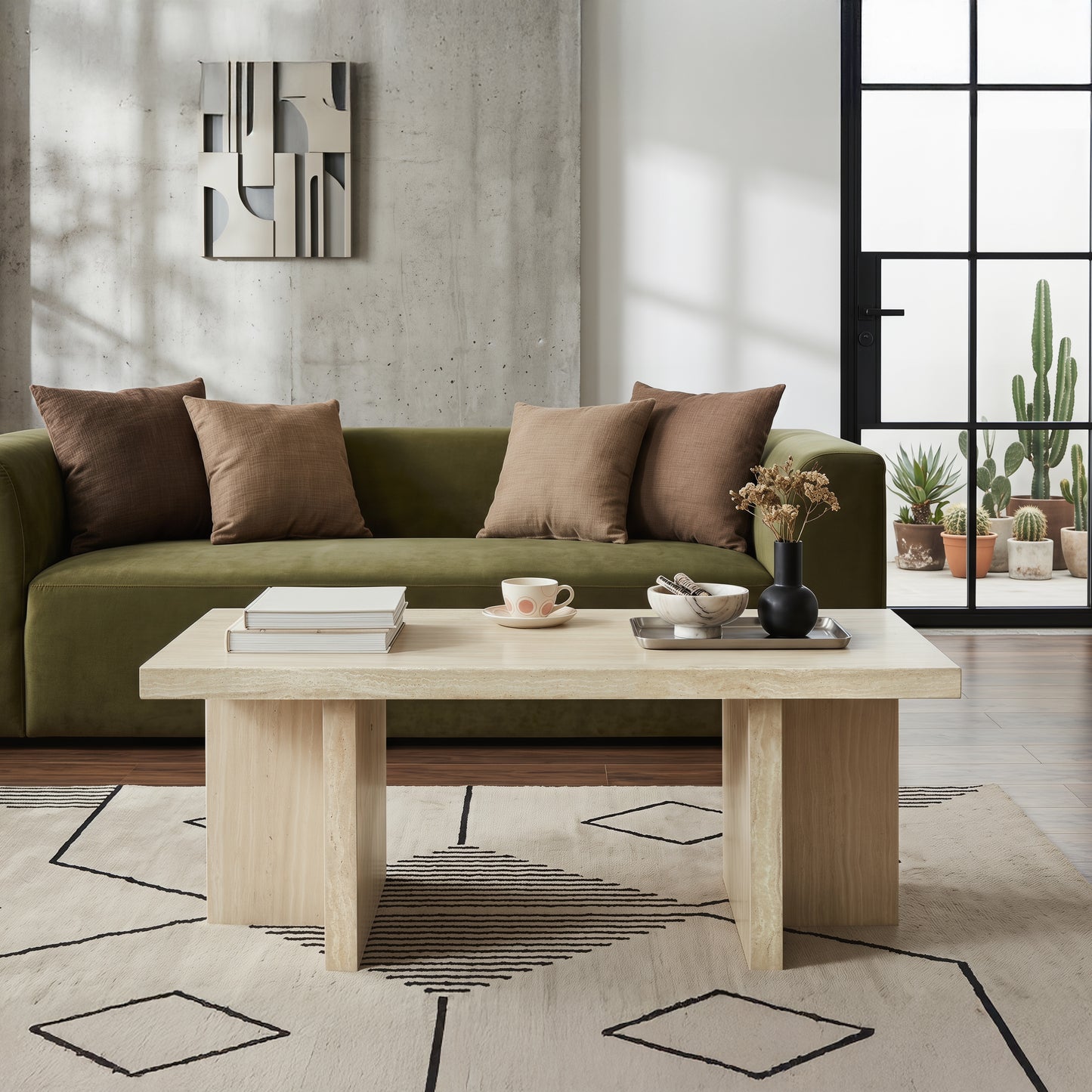 Roundhill Furniture Mchome 3-Piece Coffee Table Set, Coffee Table and Two End Tables
