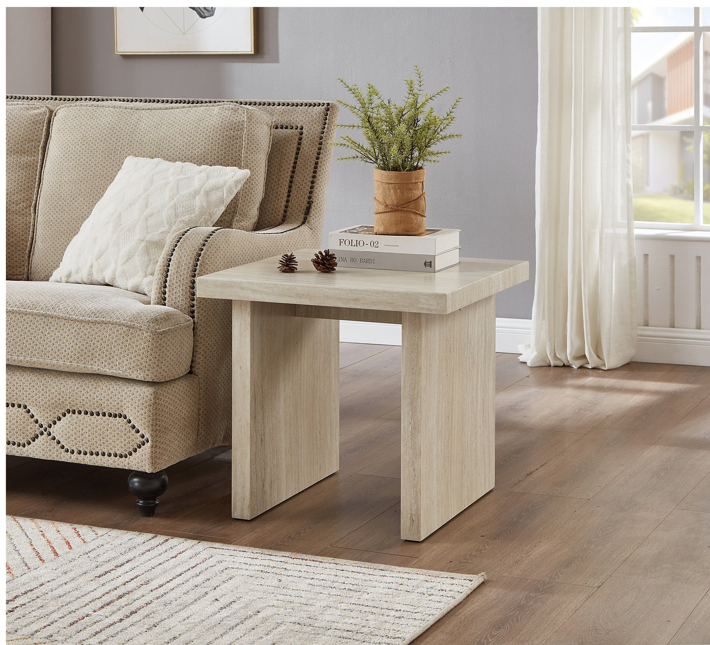 Roundhill Furniture Mchome 3-Piece Coffee Table Set, Coffee Table and Two End Tables