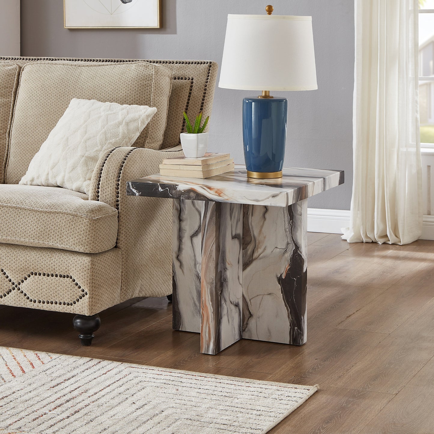 Roundhill Furniture Mchome 3-Piece Coffee table'set, Coffee Table and Two End Tables