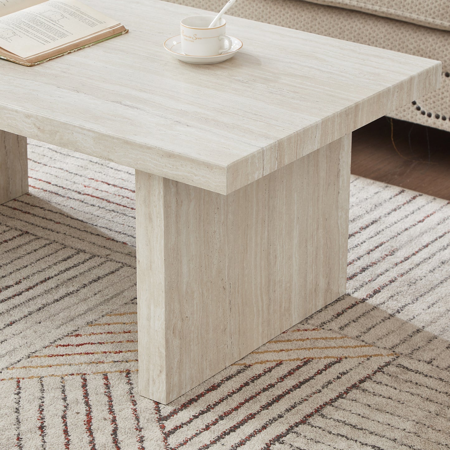 Tabner Cavira 3-Piece Faux Marble Coffee Table Set