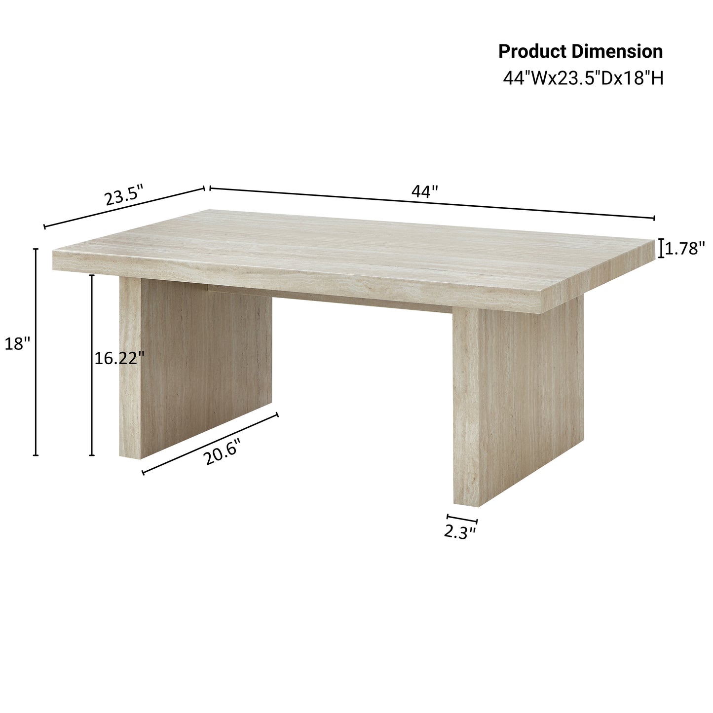 Tabner Cavira 3-Piece Faux Marble Coffee Table Set