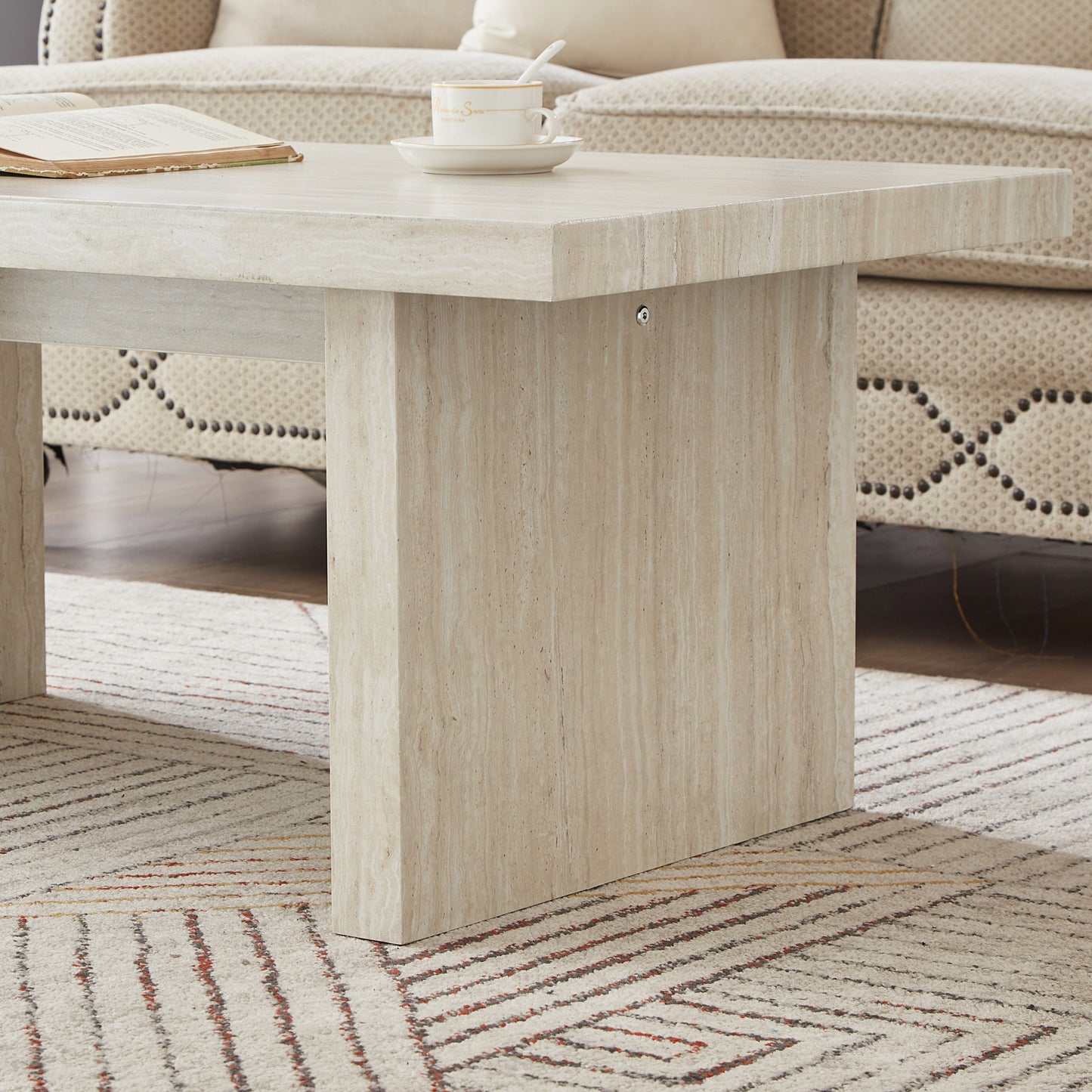 Annex & Co Cavira Modern Faux Marble Living Room Coffee Table