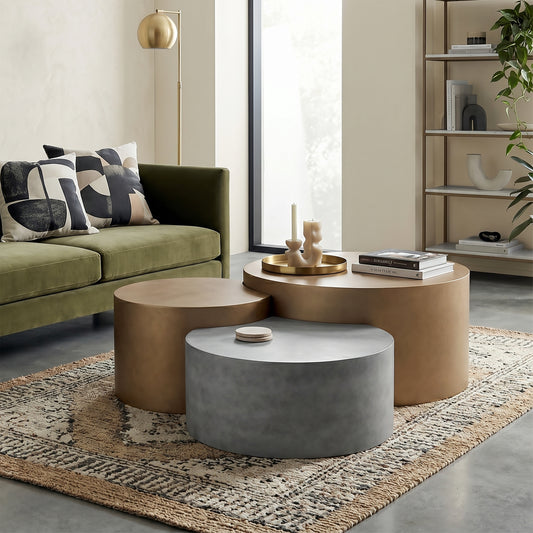 Roundhill Furniture Sovana Modern Indoor/Outdoor Nesting Coffee Table