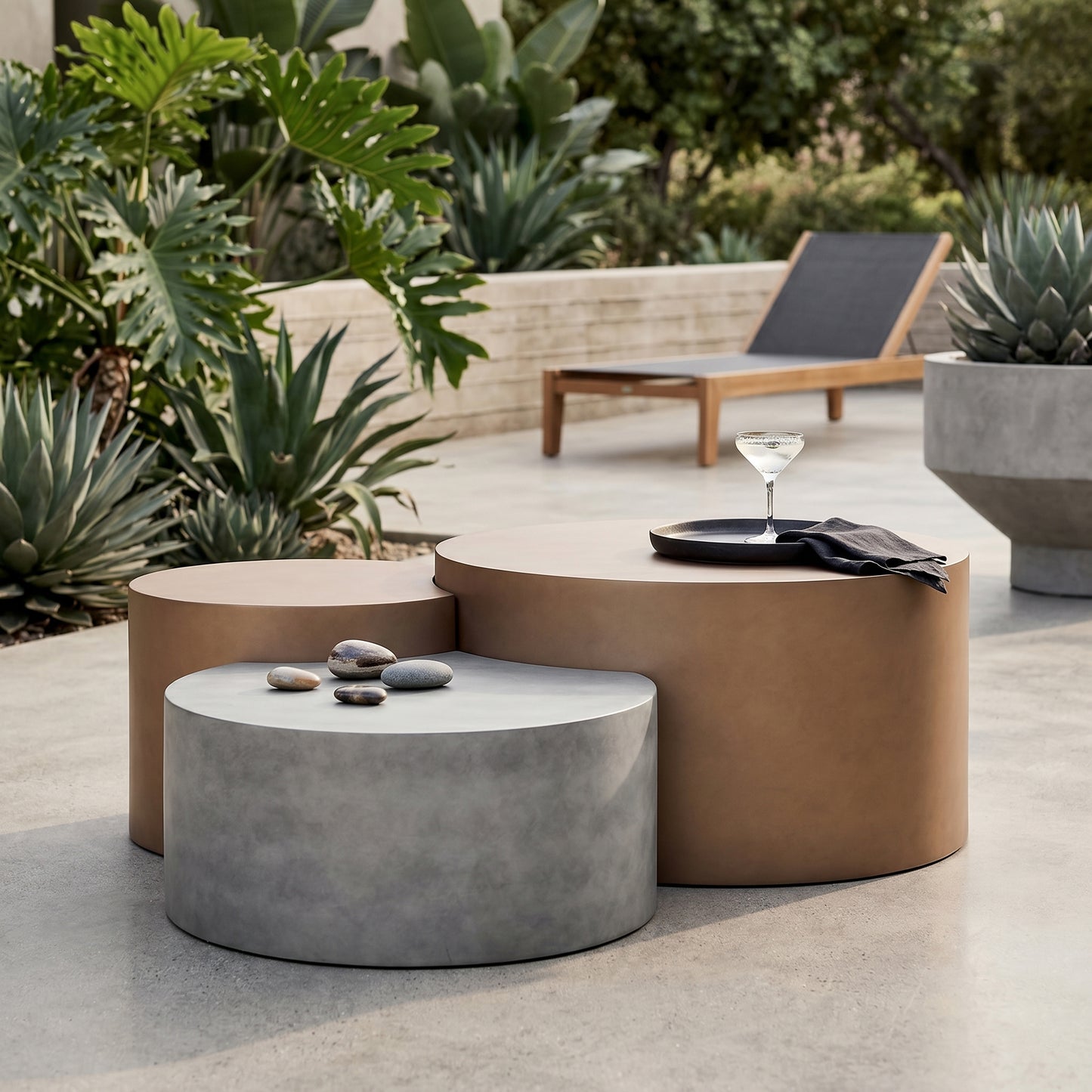 Roundhill Furniture Sovana Modern Indoor/Outdoor Nesting Coffee Table
