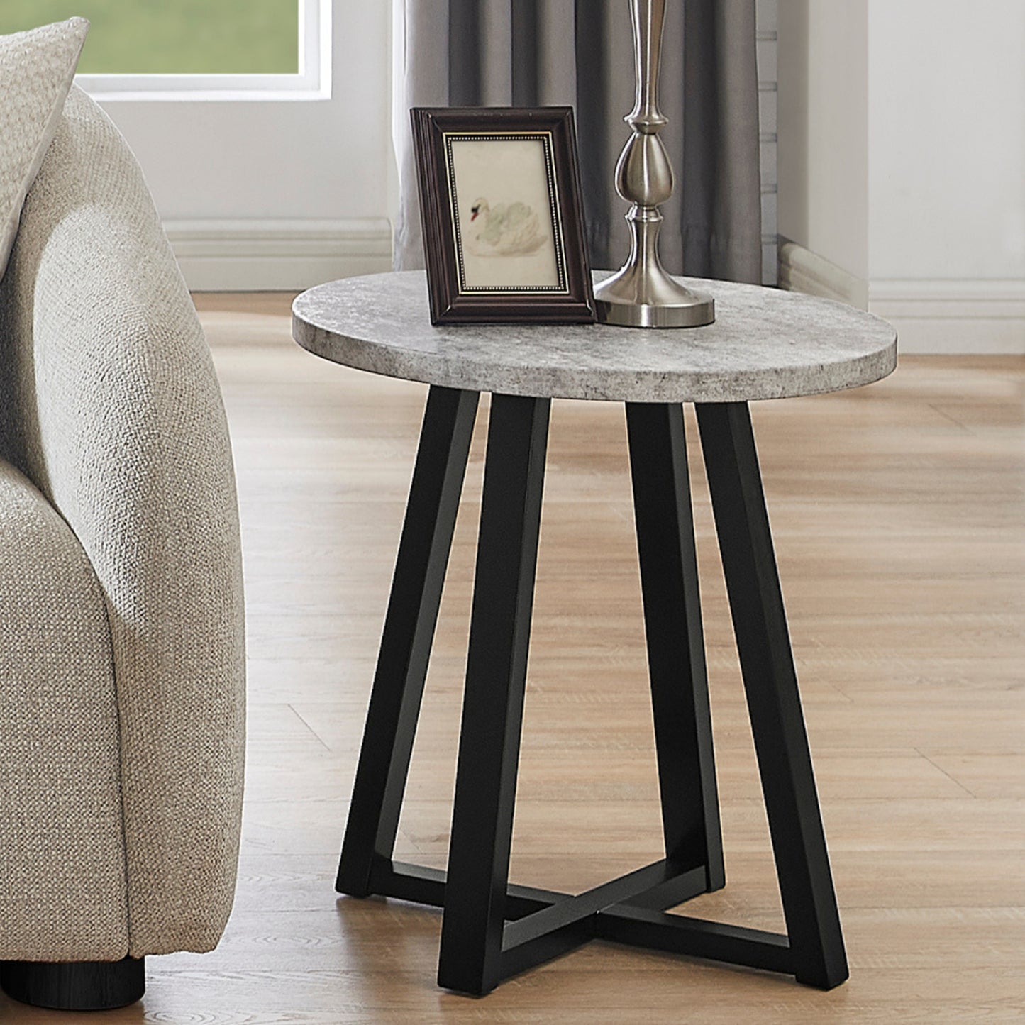 Tabner Modern Harmony Wood Round End Table