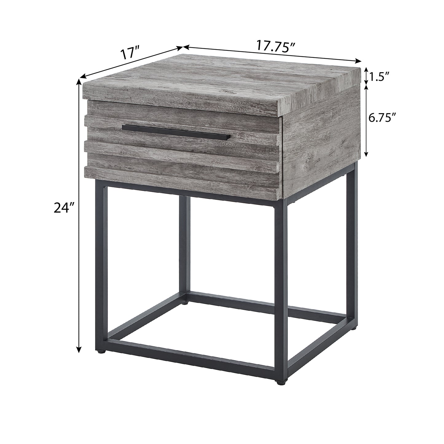 Roundhill Furniture Celestial Contemporary Storage End Table