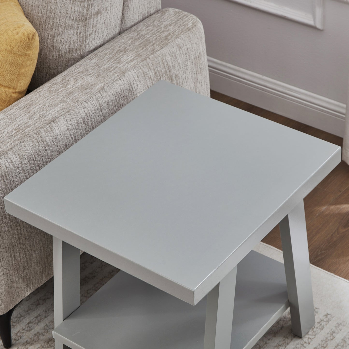 Roundhill Furniture Athens Contemporary Wood Shelf End Table