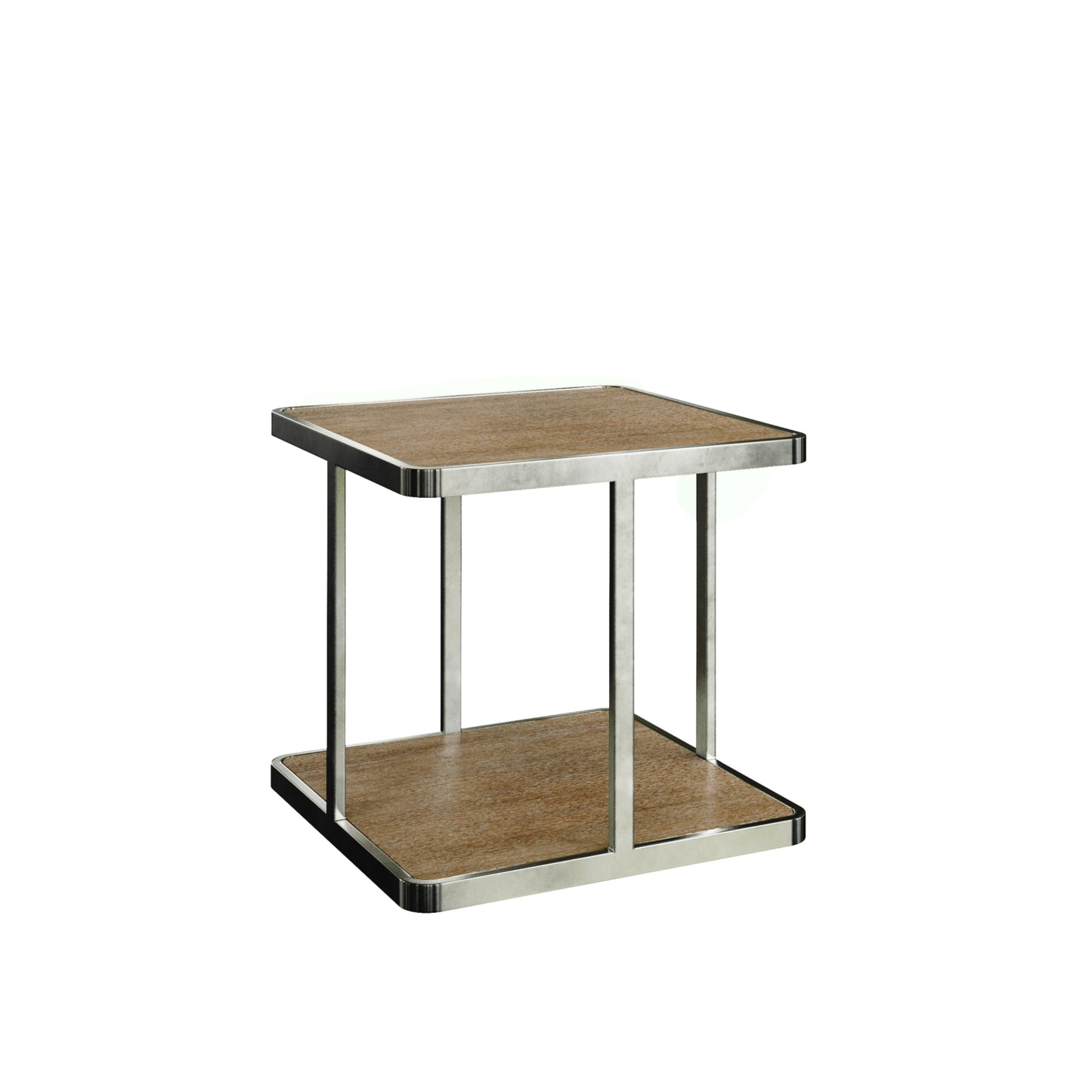 Roundhill Furniture Allan Contemporary Square End Table, Nightstand, Brown