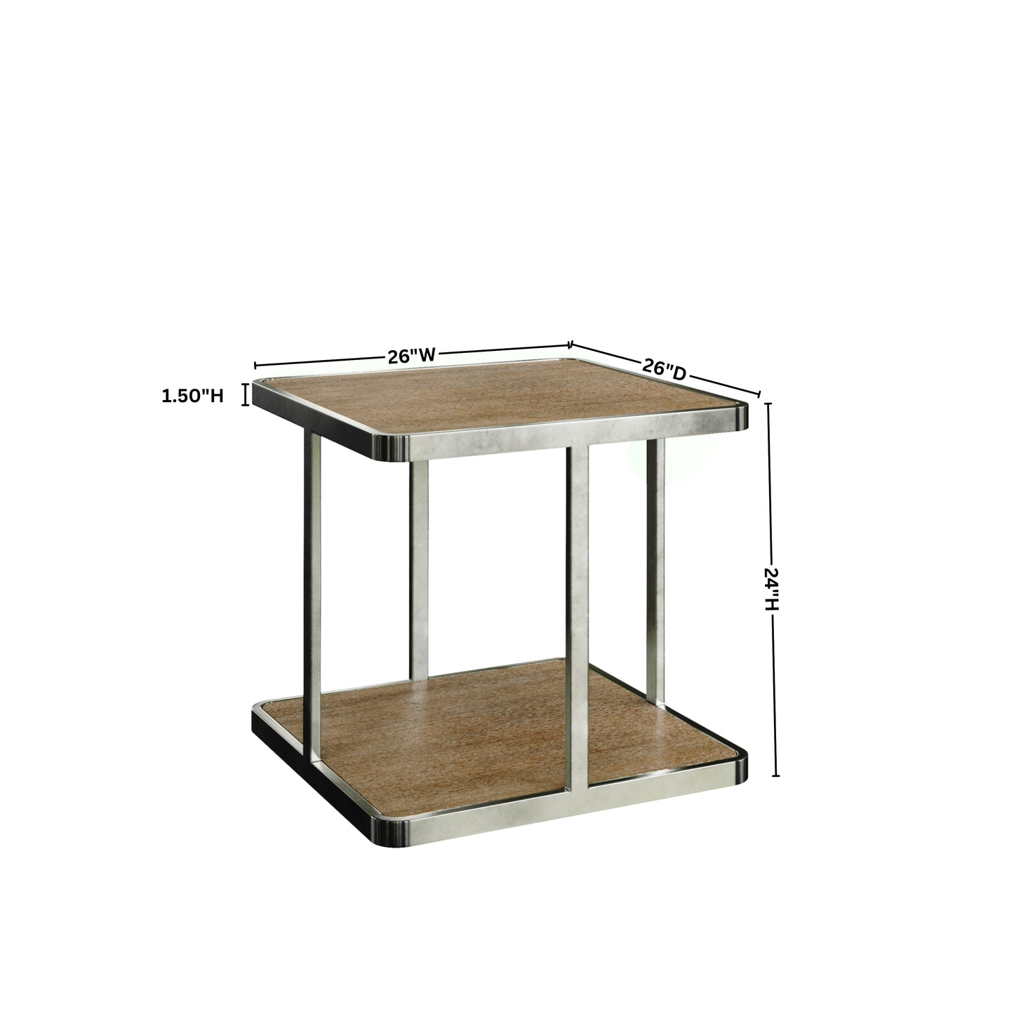 Roundhill Furniture Allan Contemporary Square End Table, Nightstand, Brown