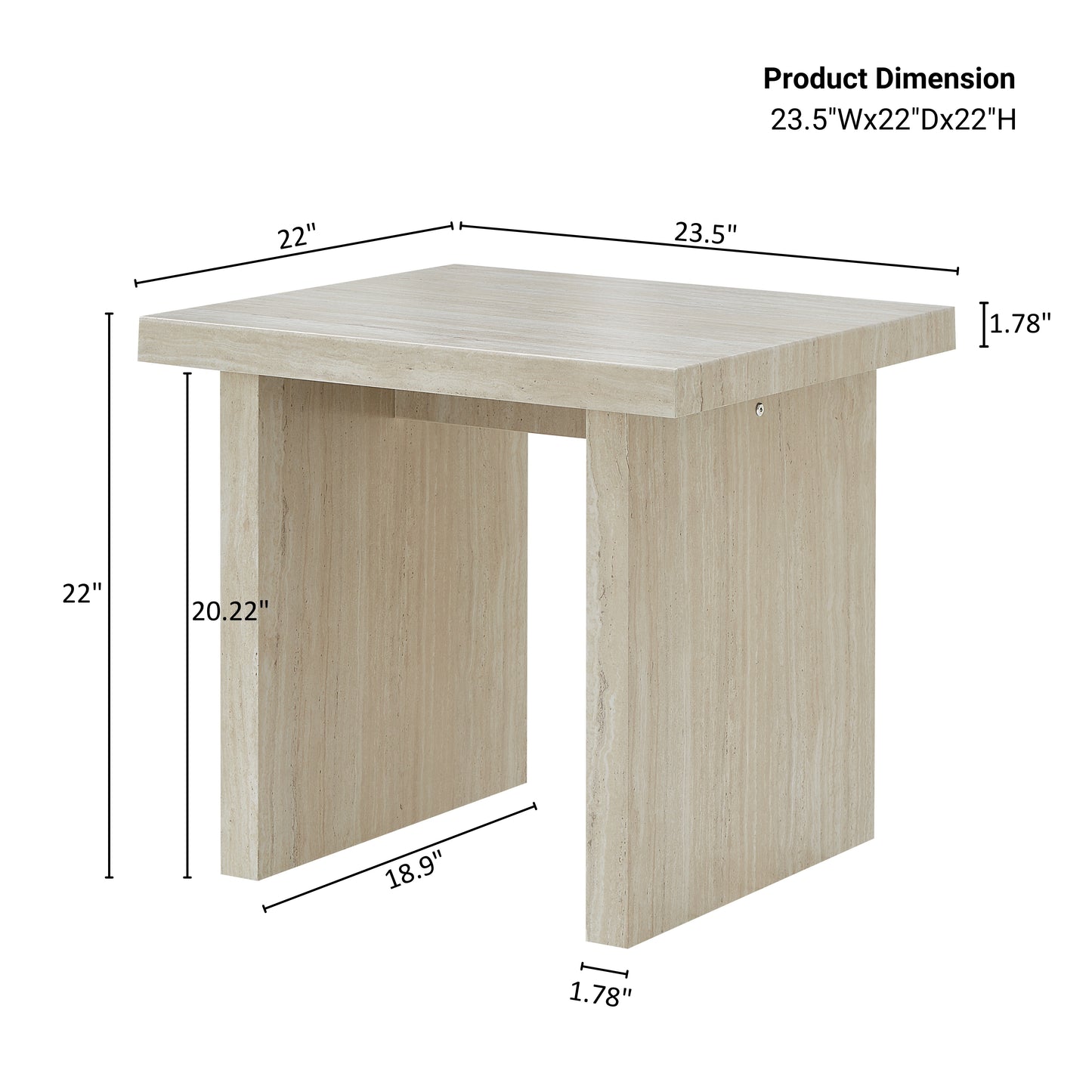 Annex & Co Cavira Modern Faux Marble Living Room End/Side Table