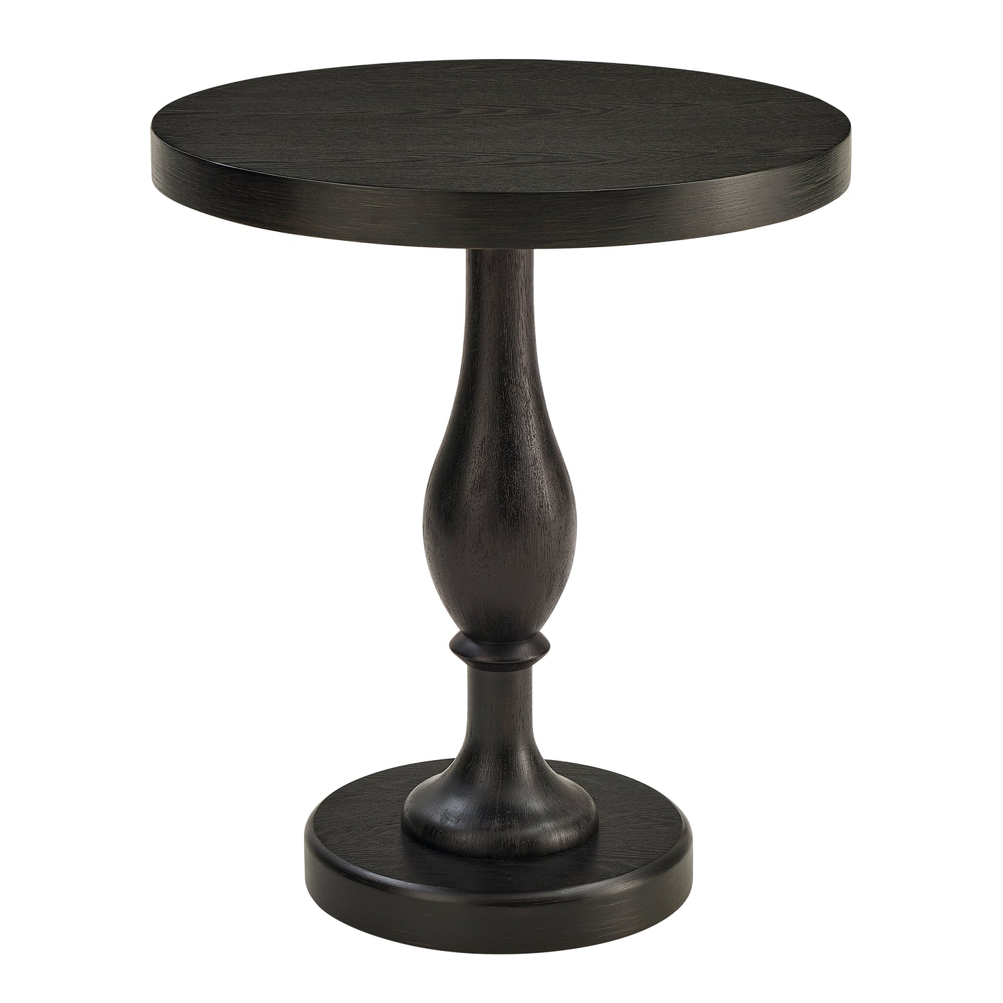 Roundhill Furniture Solmere 22" Round Wood Pedestal End Table