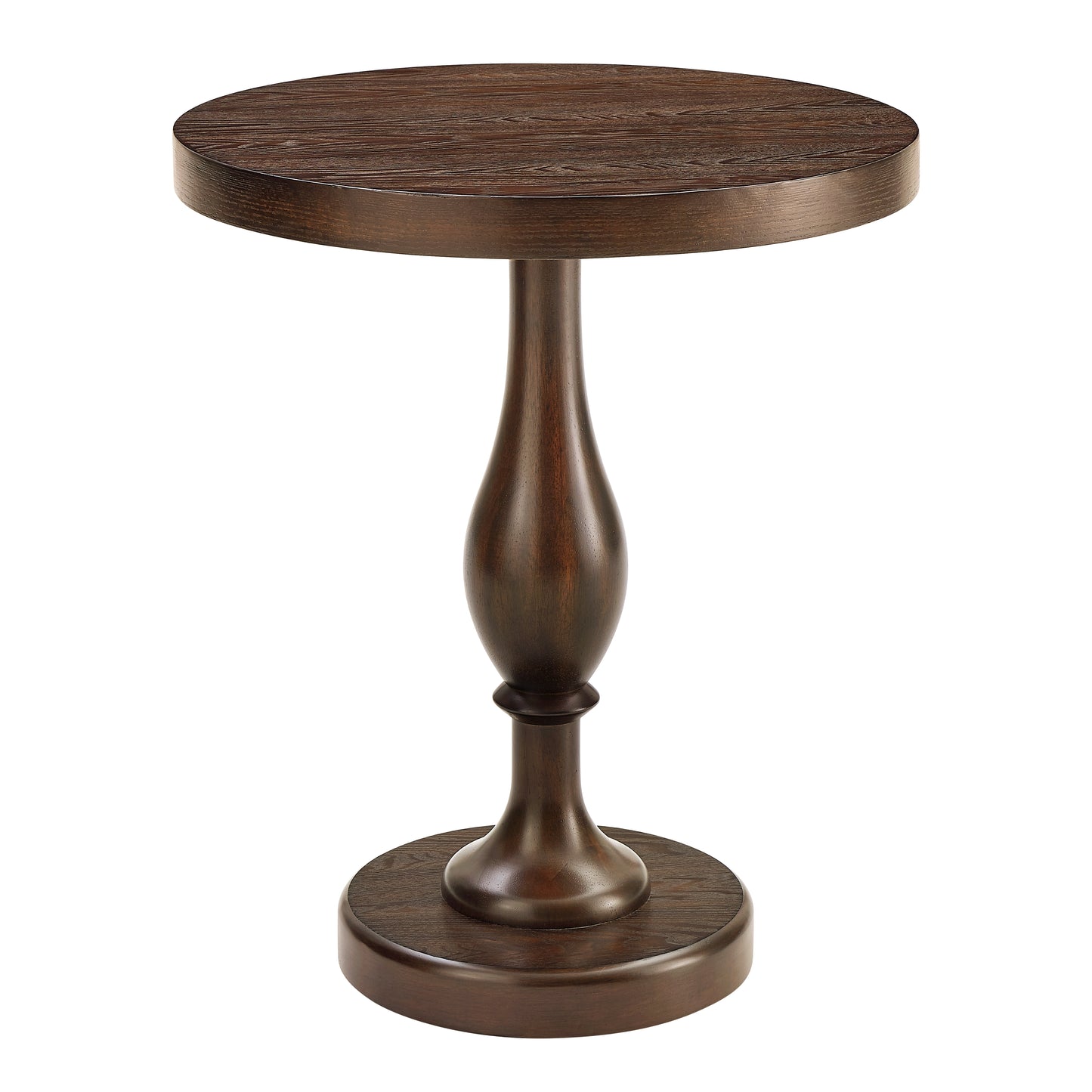 Roundhill Furniture Solmere 22" Round Wood Pedestal End Table