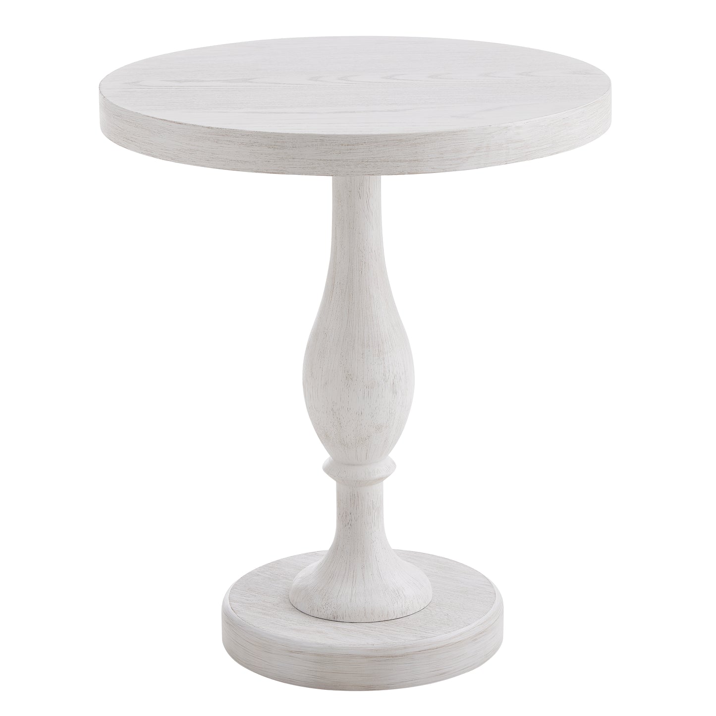 Roundhill Furniture Solmere 22" Round Wood Pedestal End Table