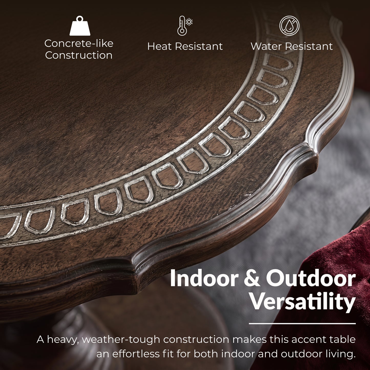Roundhill Furniture Marlow Indoor/Outdoor Pedestal End Table
