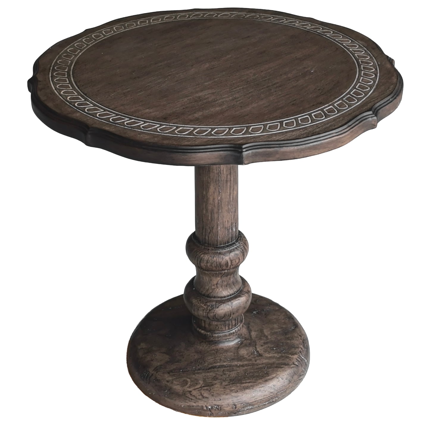 Roundhill Furniture Marlow Solid Mango Wood Pedestal End Table