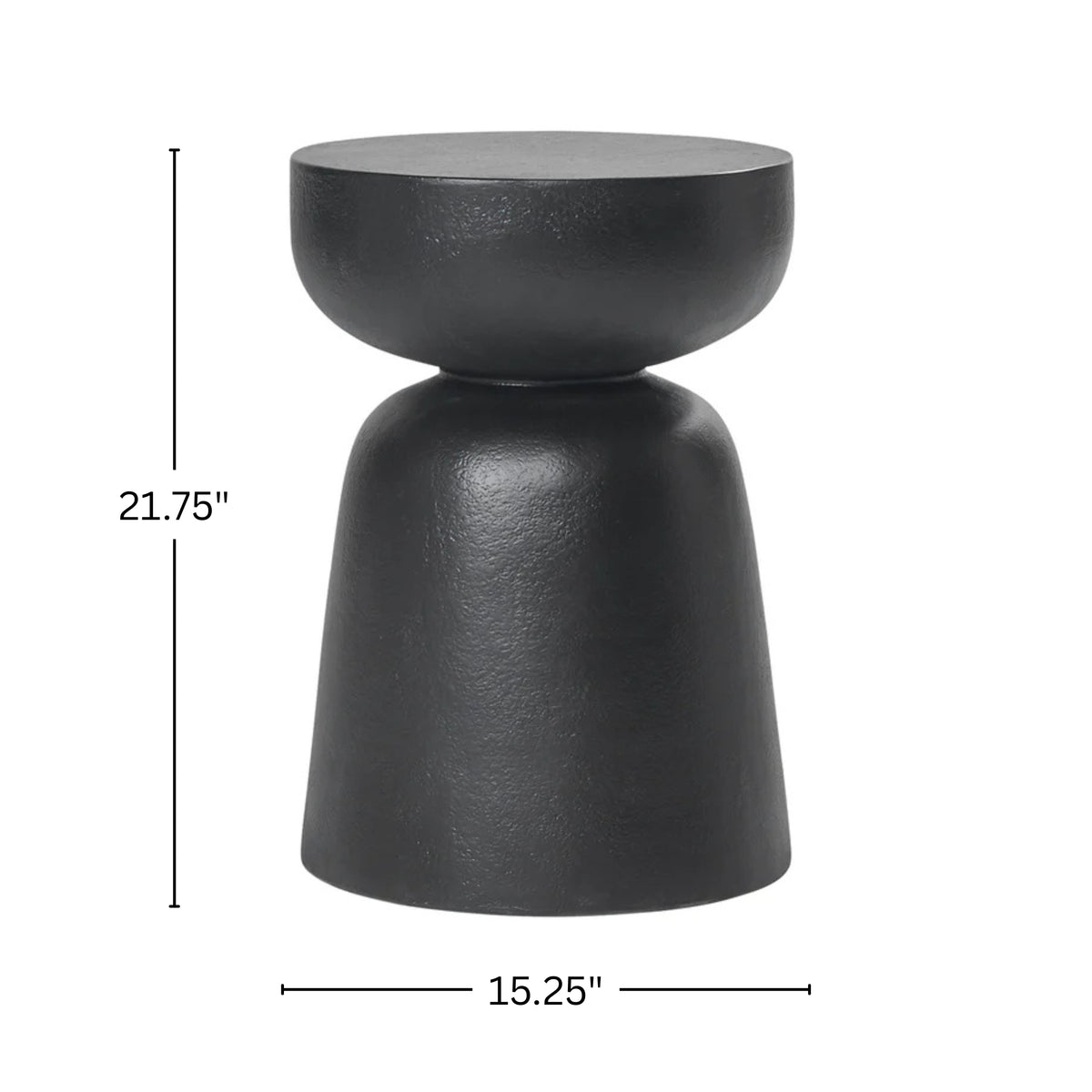 Roundhill Furniture Liora Indoor/Outdoor Sculptural Black End Table