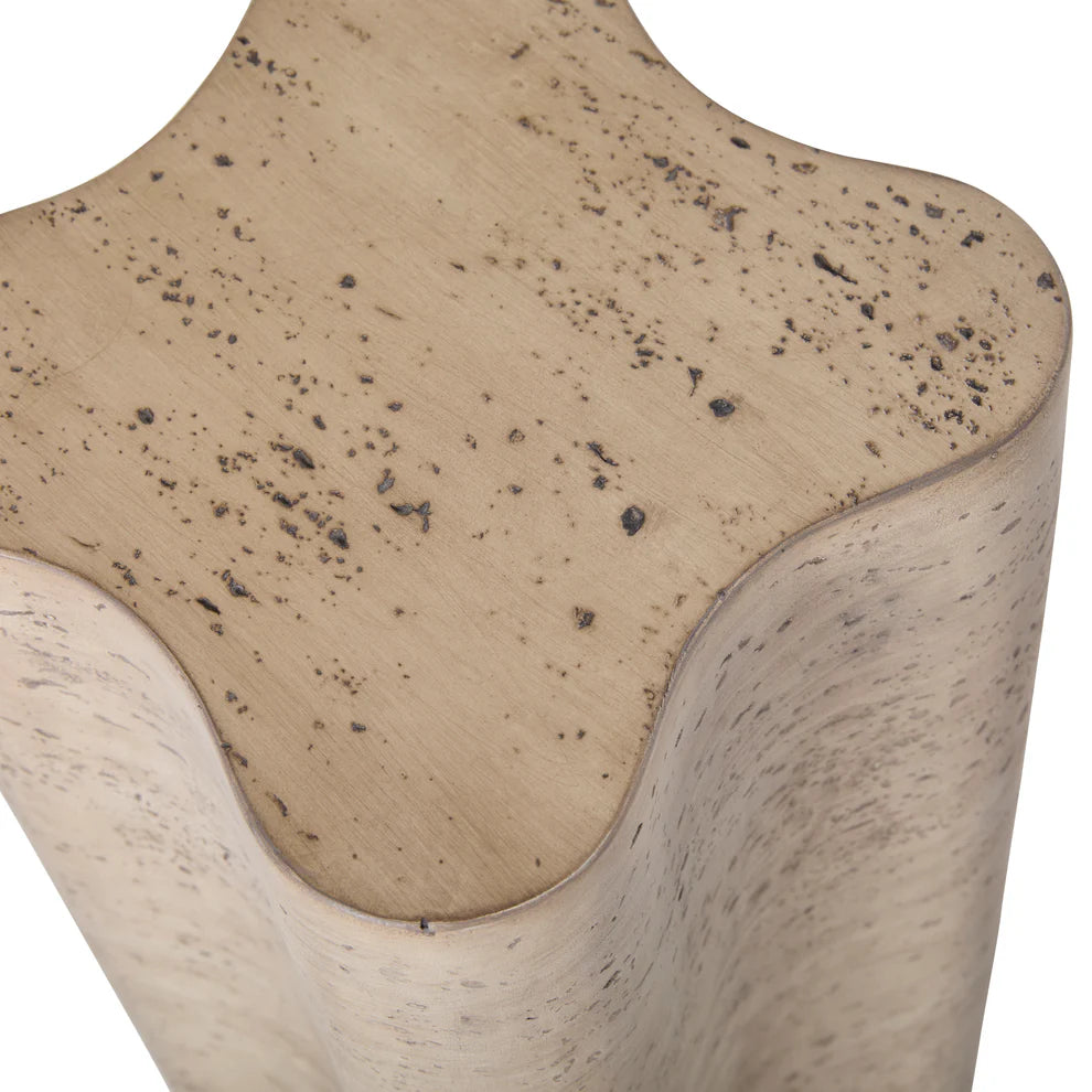 Roundhill Furniture Vallo Indoor/Outdoor Faux Travertine End Table