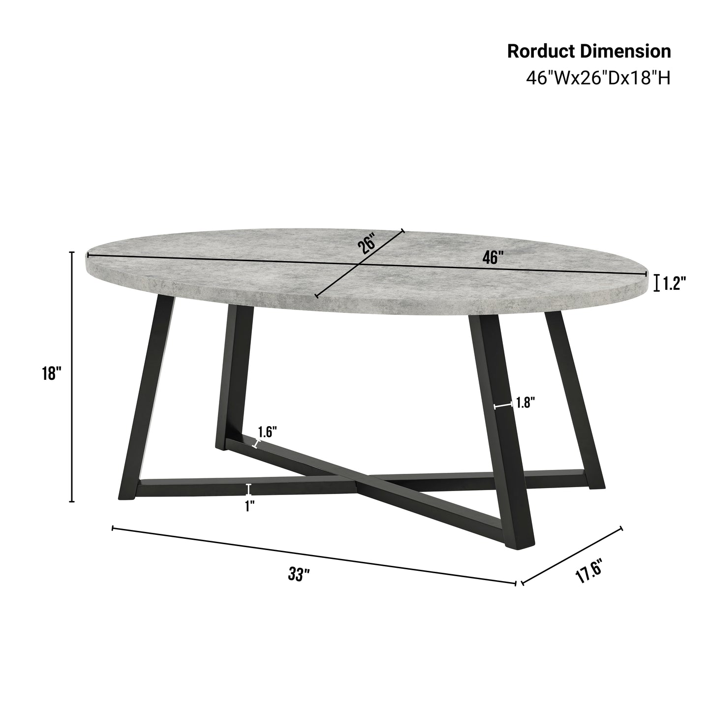 Roundhill Furniture Modern Harmony 3-Piece Wood Oval Coffee Table Set