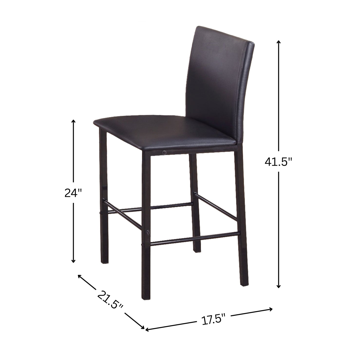 Citico Metal Counter Height Dining Chairs with Black Metal Frame, Set of 4