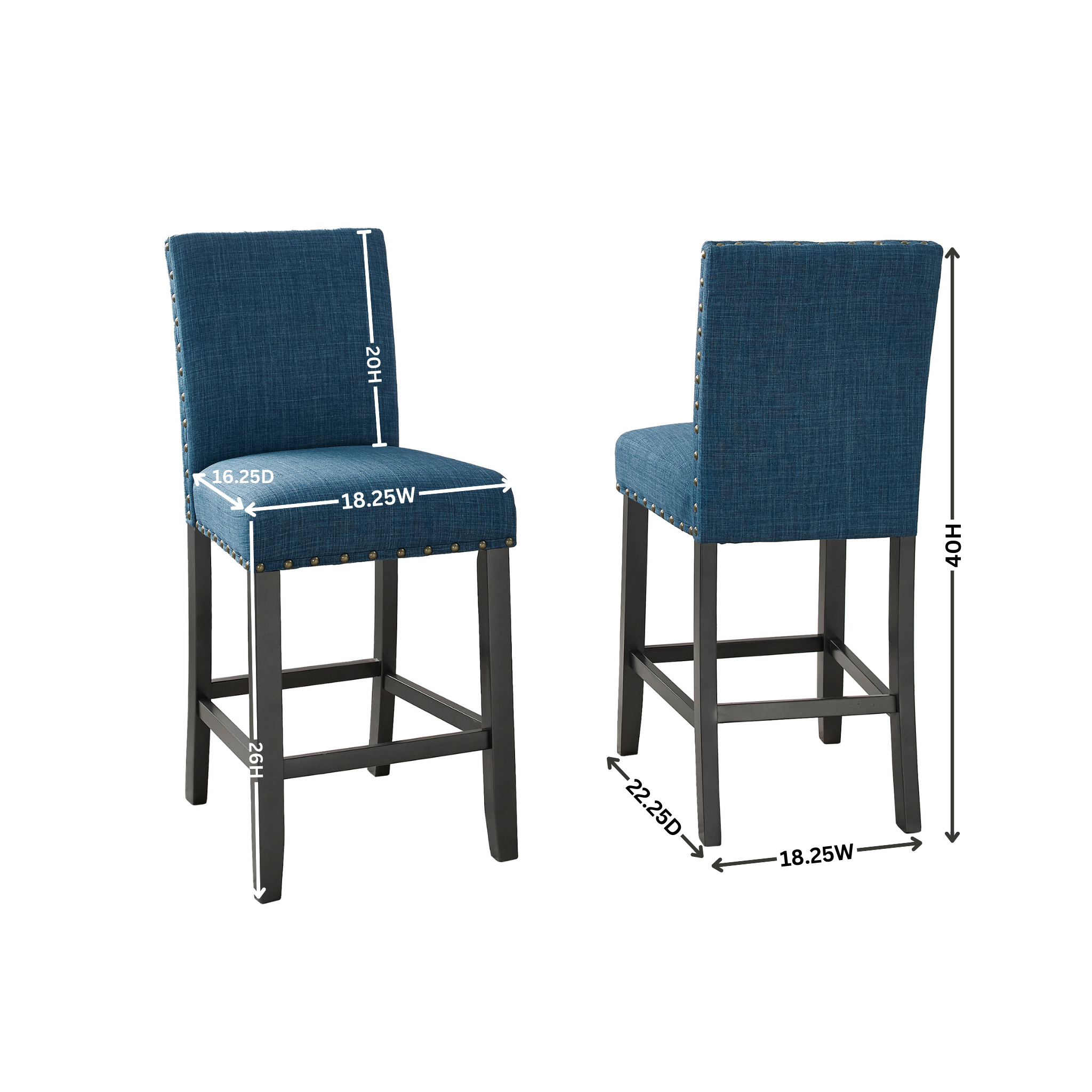 Roundhill Furniture Biony Counter Height Stools - Thumbnail 5