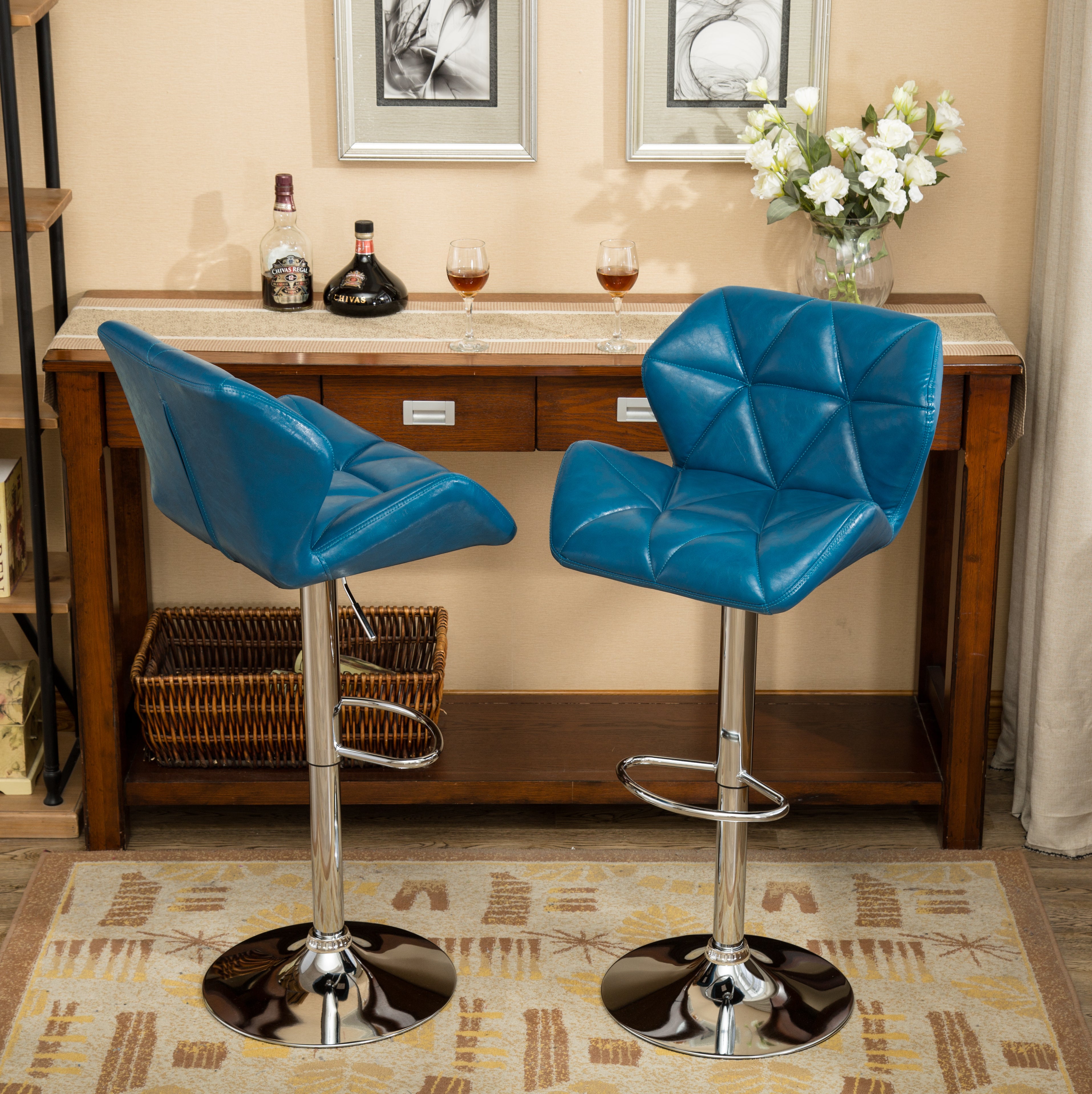 Counter height 2024 blue bar stools